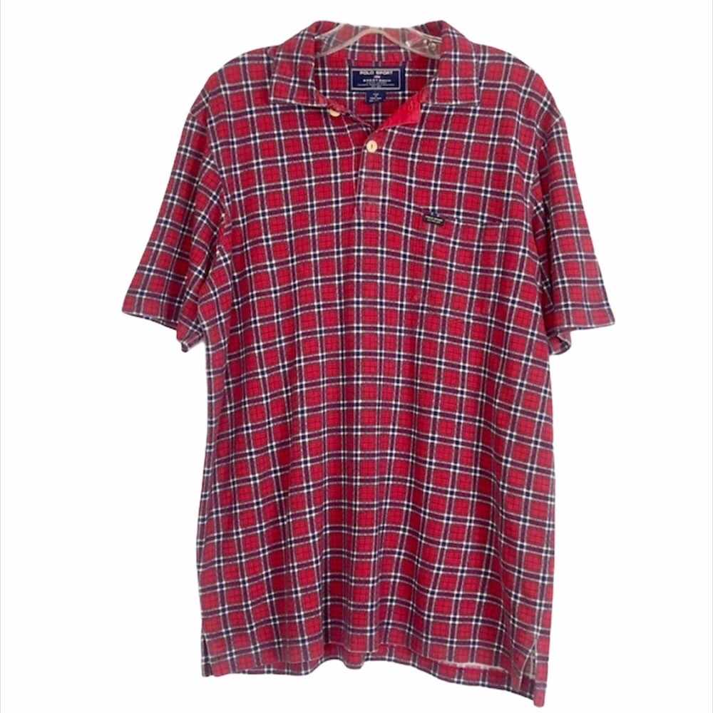 Polo Sport Sportsman Ralph Lauren Red Plaid Cotton Polo Shirt